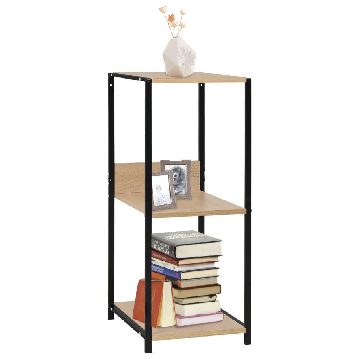 VIDAXL - Bibliothèque - Chêne - Noir - 33,5 x 39,6 x 79,7 cm - Image 2