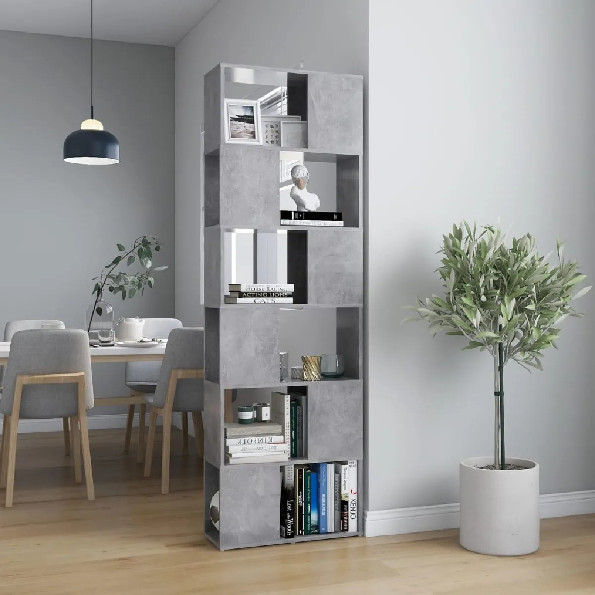 Vidaxl Bibliothèque Gris béton 60x24x186 cm
