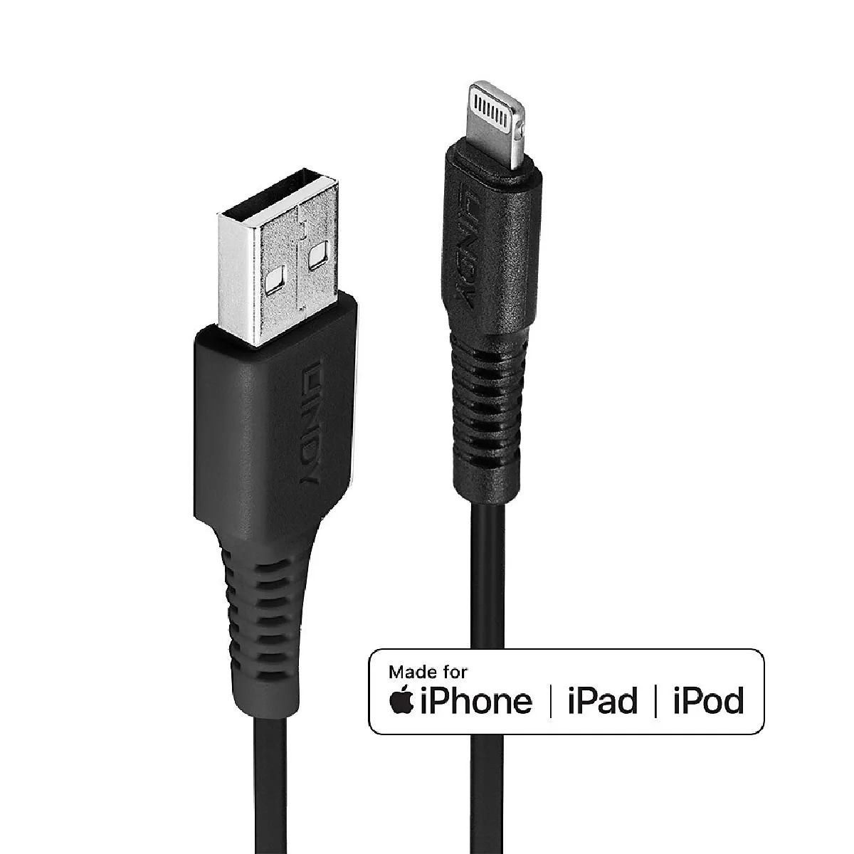 Lindy Noir Câble Usb Usb 2.0 Usb-A Mâle, Connecteur Lightning 3.00 M Sans Halogène 31322 - Image 2