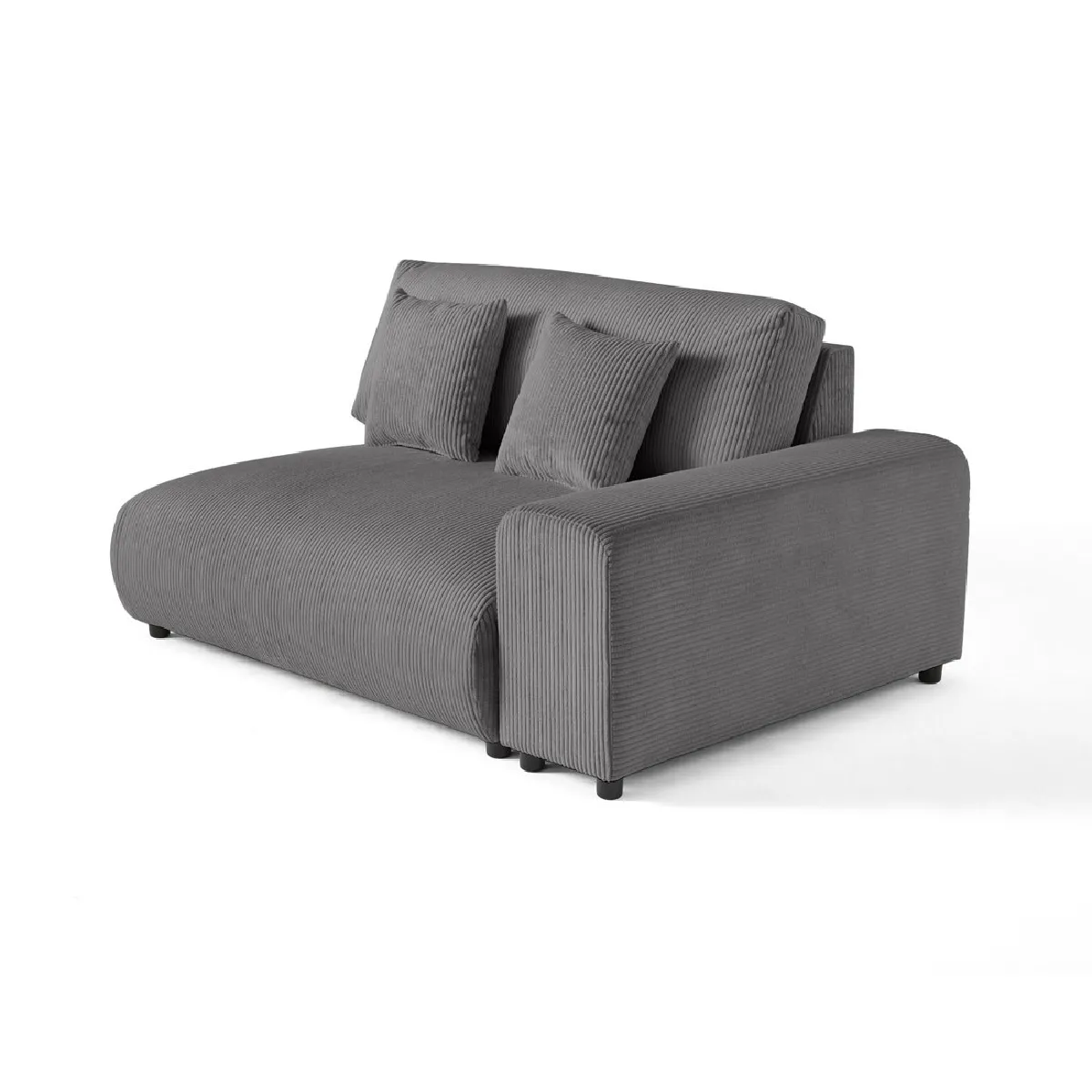 Lisa Design Gris Canapé Modulable 2 Places Droit - Foncé