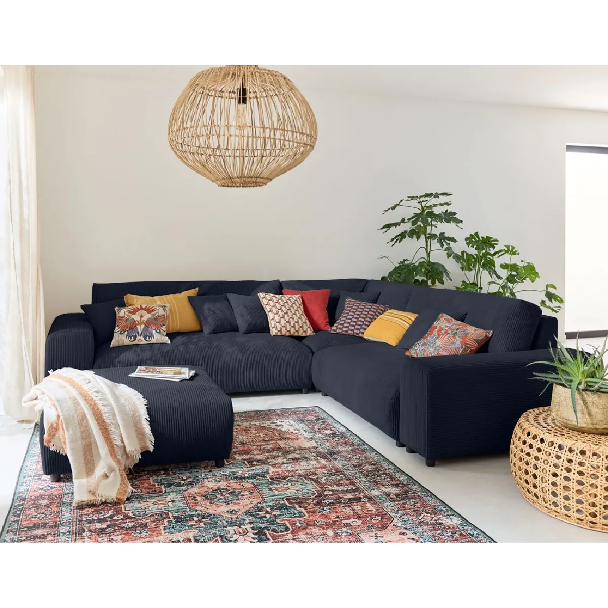 Lisa Design Bleu Garance Canapé Modulable - Marine