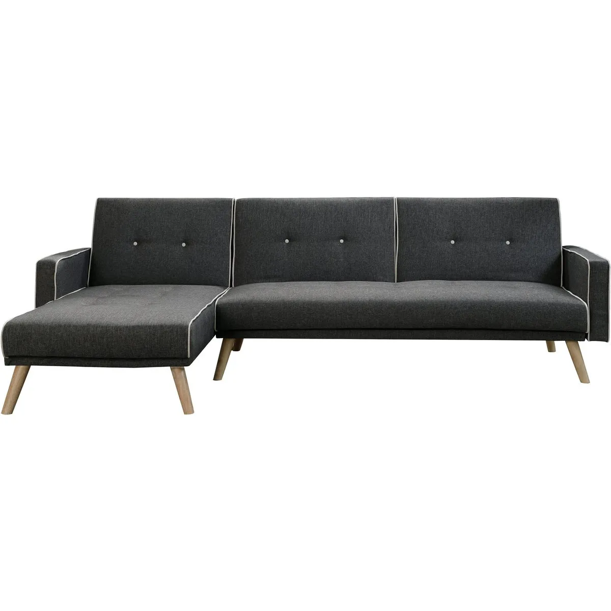 Canapé d'angle convertible et réversible [ ]Jules[ ] - 3 places - Gris