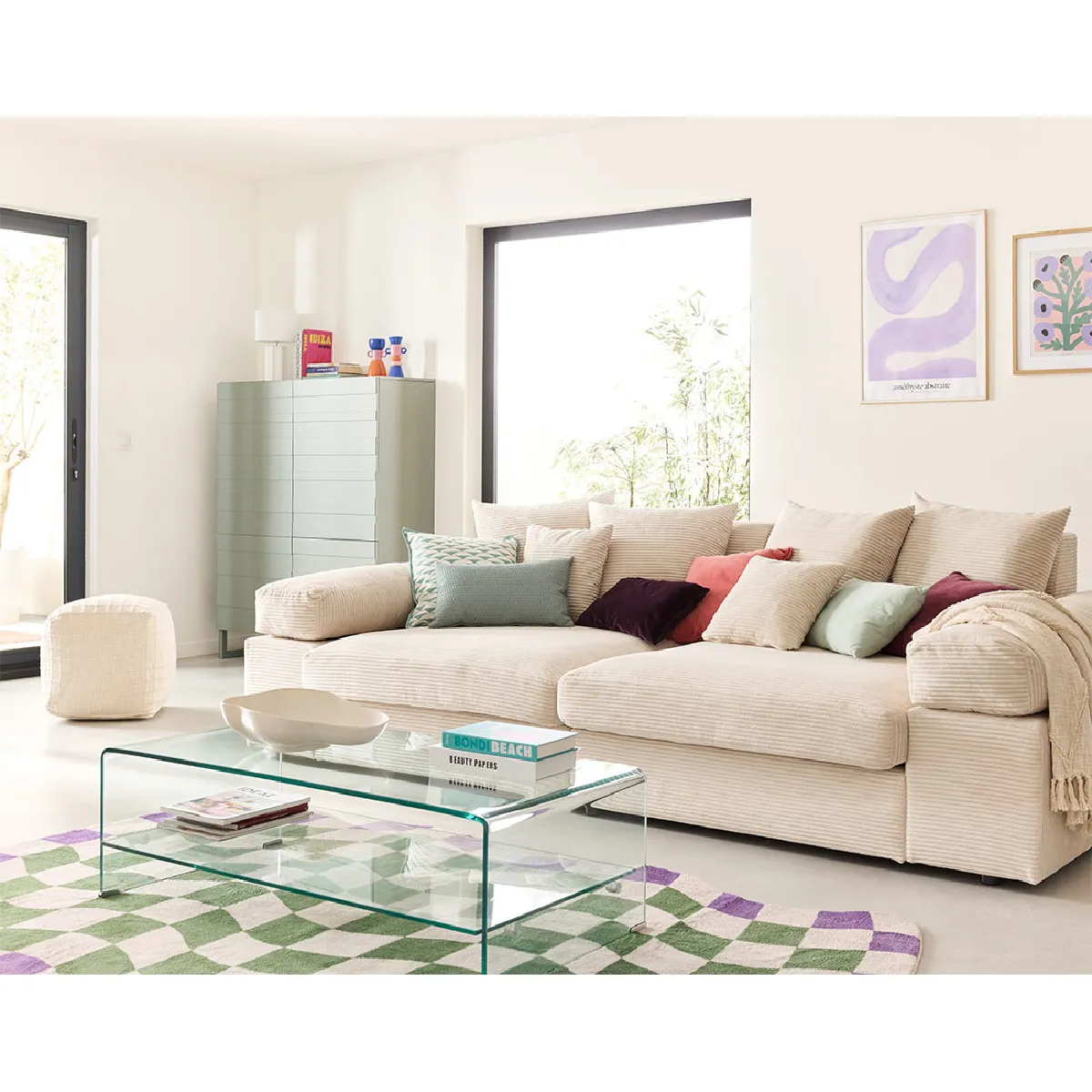 Lisa Design Beige Canapé Droit Aspen –