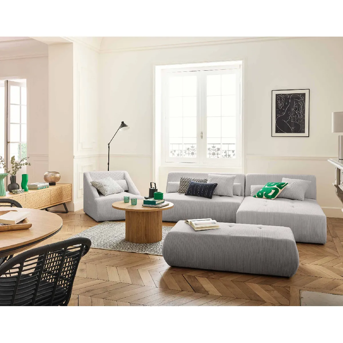Lisa design Canapé modulable d'angle Onyx - Gris clair Lisa design Canapé modulable d'angle Onyx - Gris clair