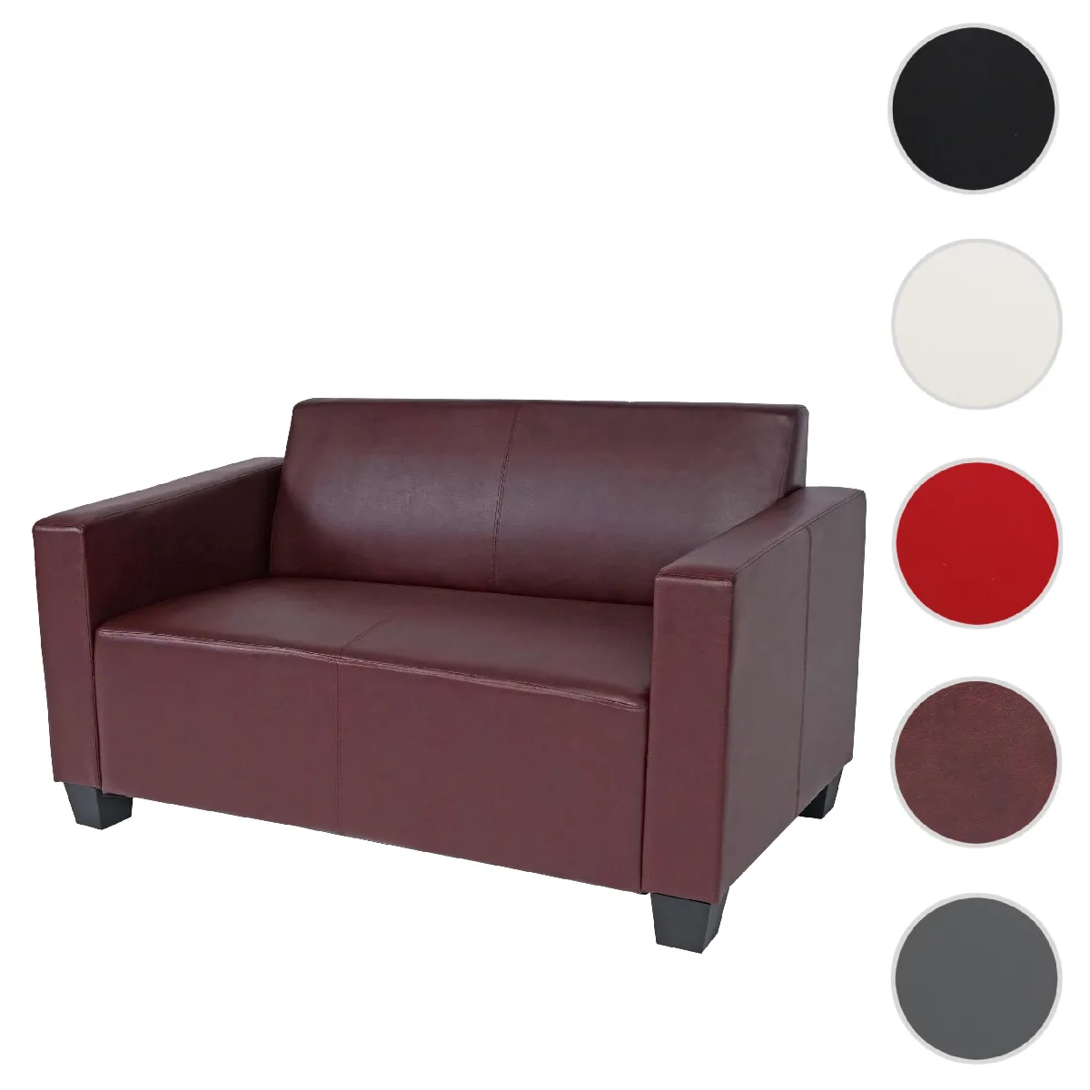 Mendler Rouge Canapé Droit Simili Cuir