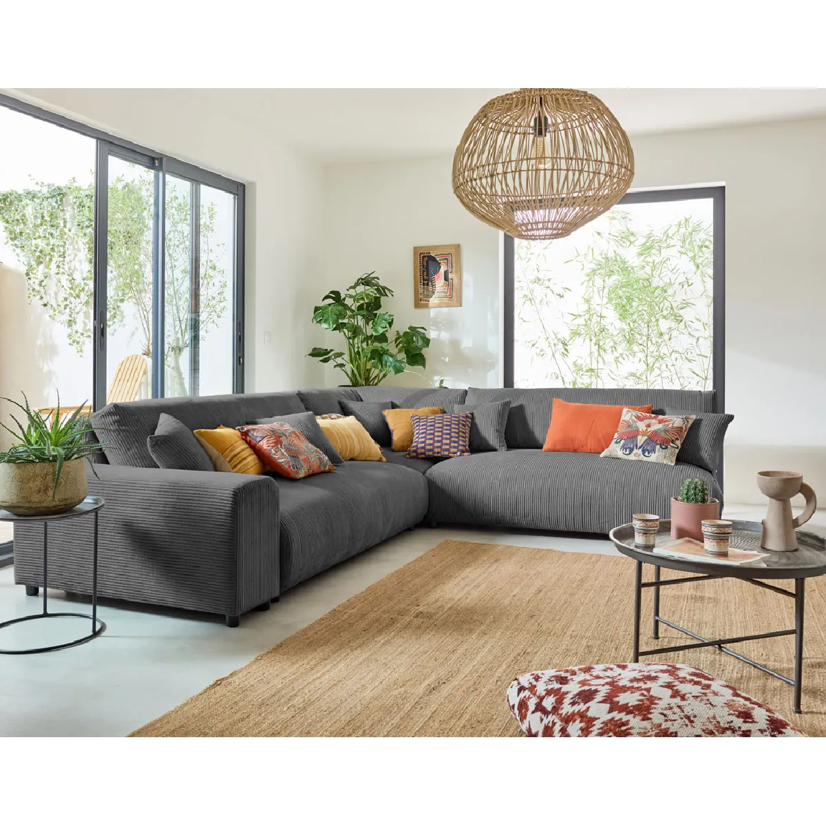 Lisa Design Gris Canapé Modulable Garance - Foncé