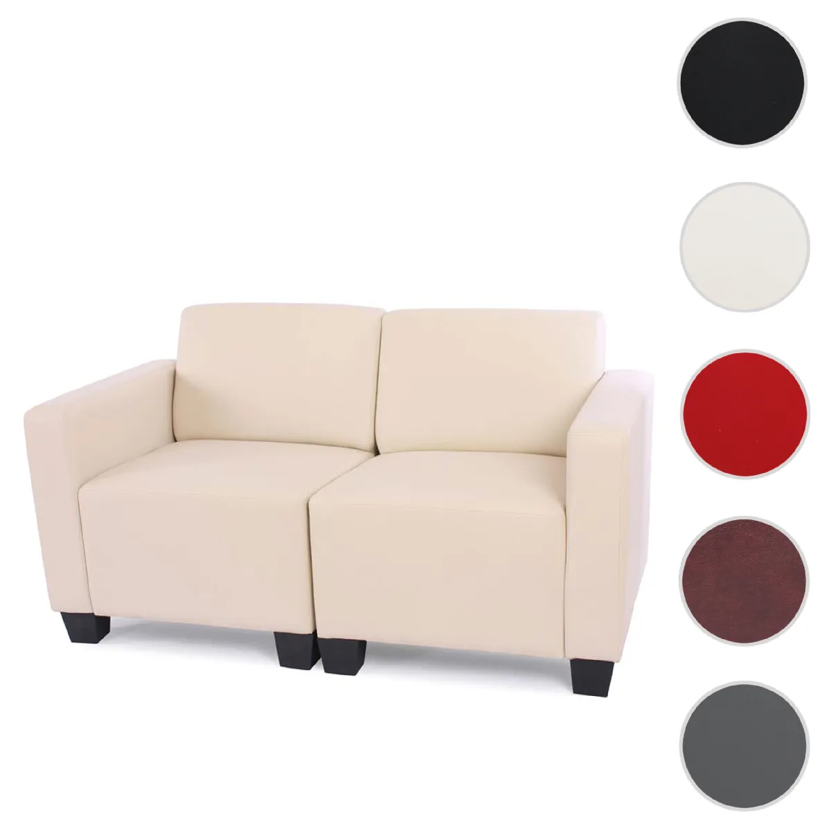 Mendler Canapé modulable 2 places - Crème Mendler Canapé modulable 2 places - Crème