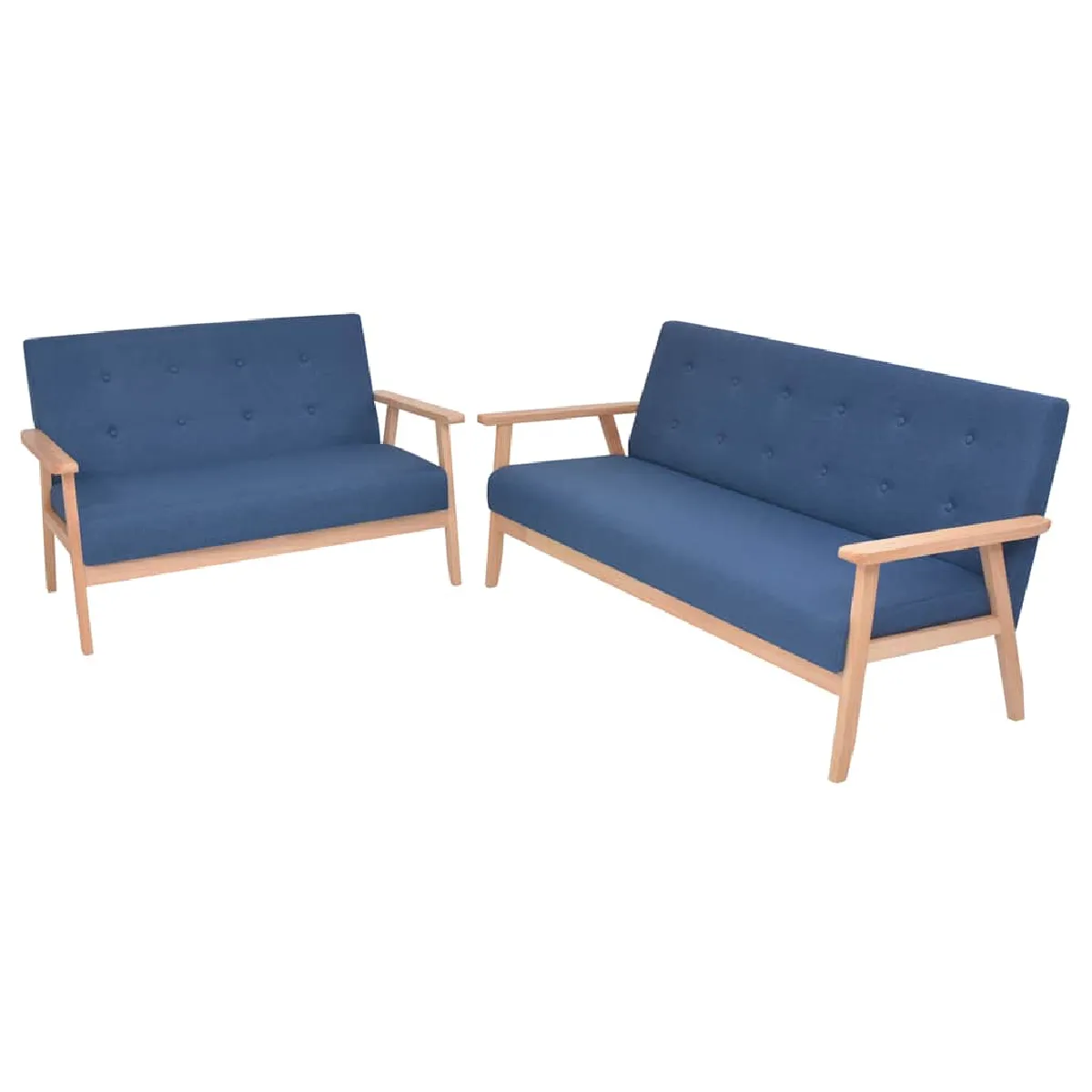 VidaXL Ensemble Canapé - Bleu
