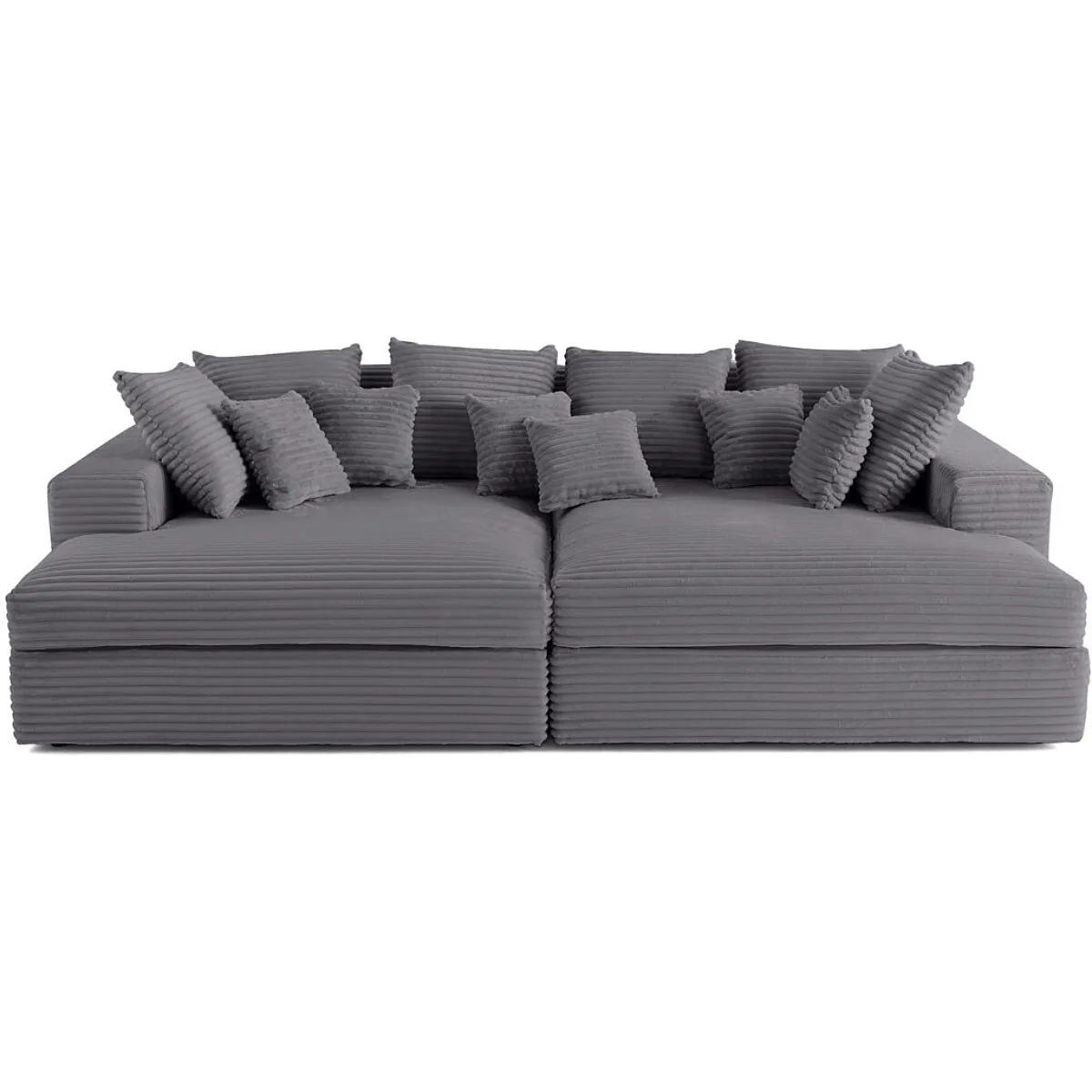 Lisa Design Gris Canapé Droit Velours