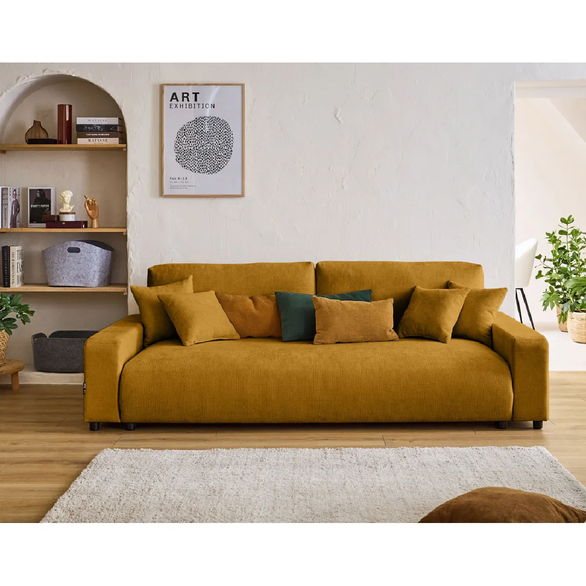 Lisa design canapé droit Pivoine - Jaune