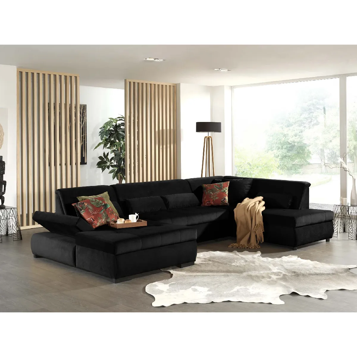 Lisa design Vermont canapé panoramique - Noir