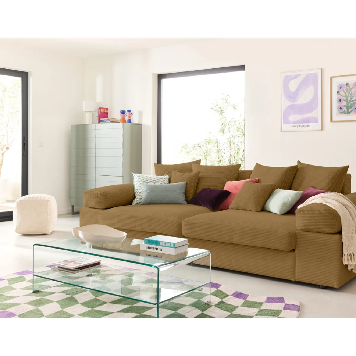 Lisa Design Jaune Canapé Droit 4 Places