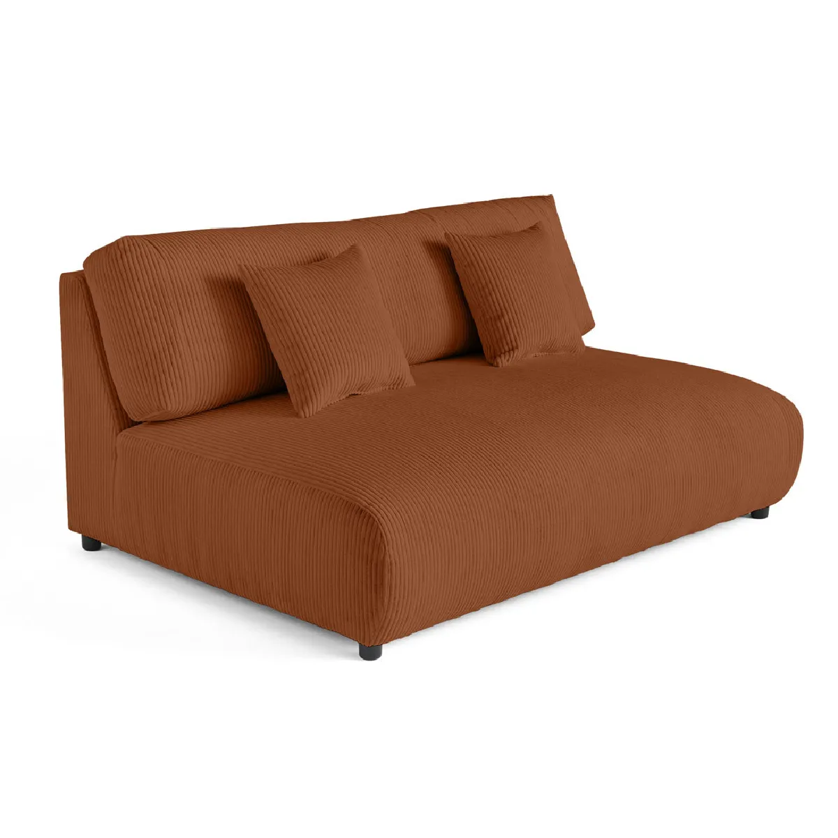 Lisa Design Canapé Droit Garance 3 Places - Terracotta