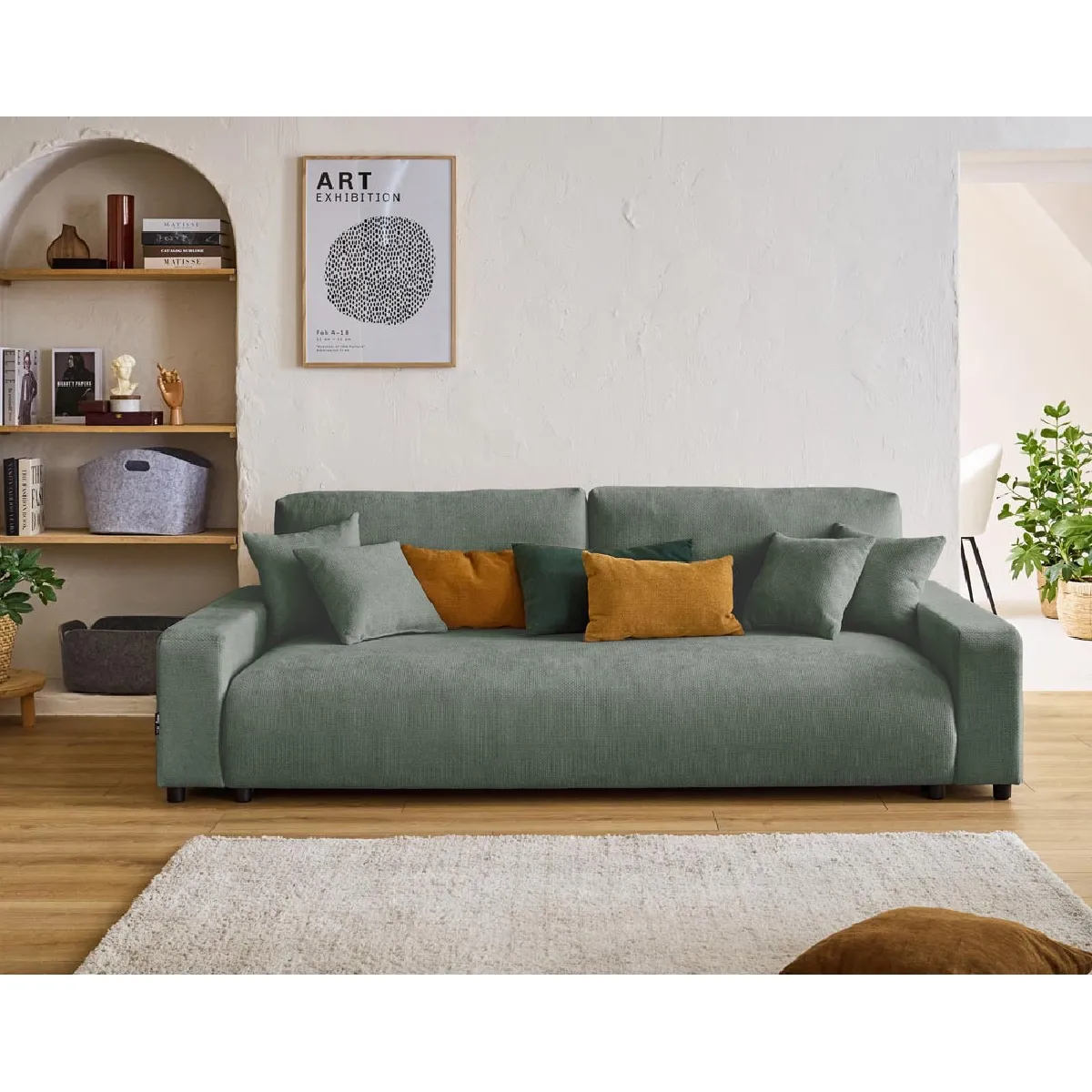 Lisa design canapé droit Pivoine - Vert