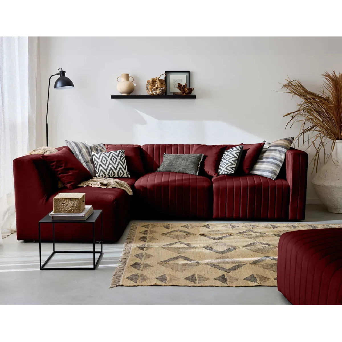 Lisa design canapé modulable velours - Rouge Lisa design canapé modulable velours - Rouge