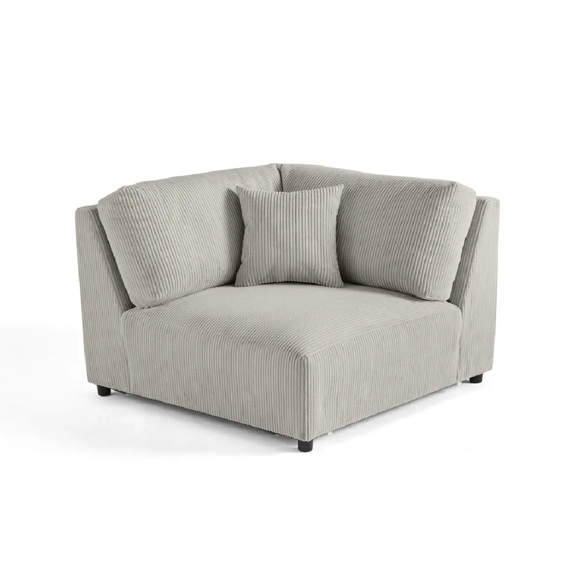 BestMobilier - Module d'assise d'angle - Garance - Velours - Gris clair - Grand - Image 3