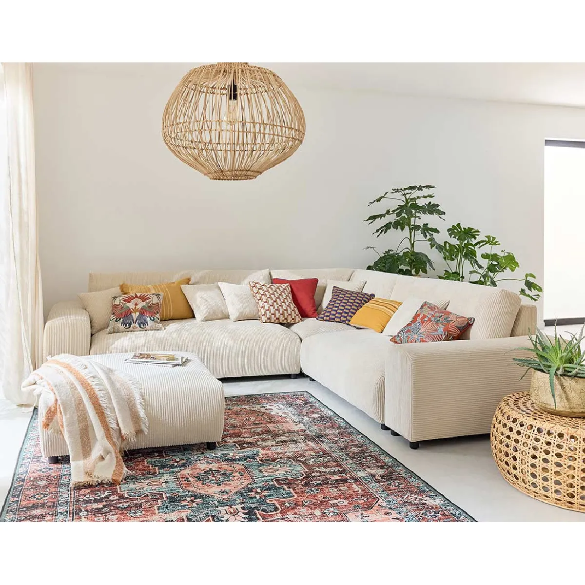 Lisa Design Beige Canapé Modulable Velours