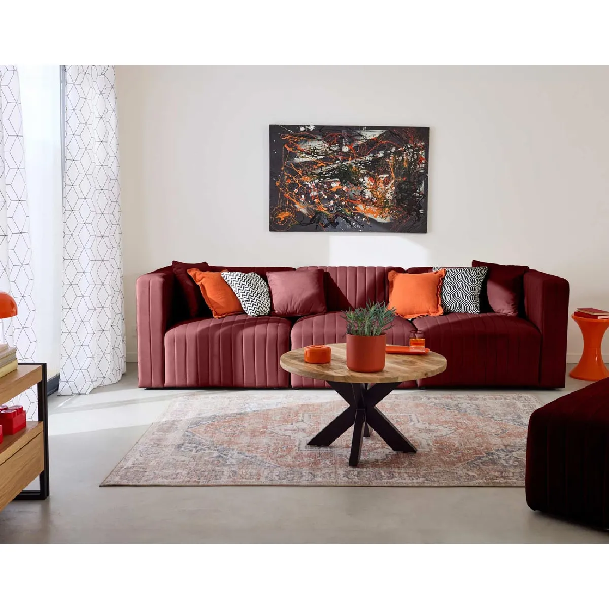 Lisa design canapé modulable 3 places - Rouge Lisa design canapé modulable 3 places - Rouge