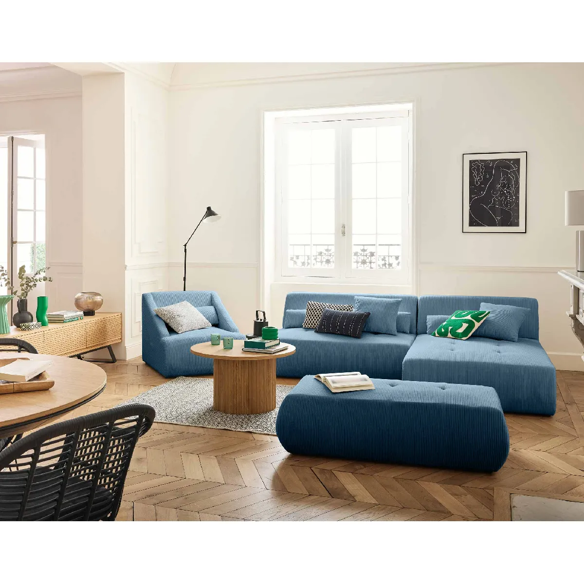 Lisa design Canapé modulable Onyx - Bleu Lisa design Canapé modulable Onyx - Bleu