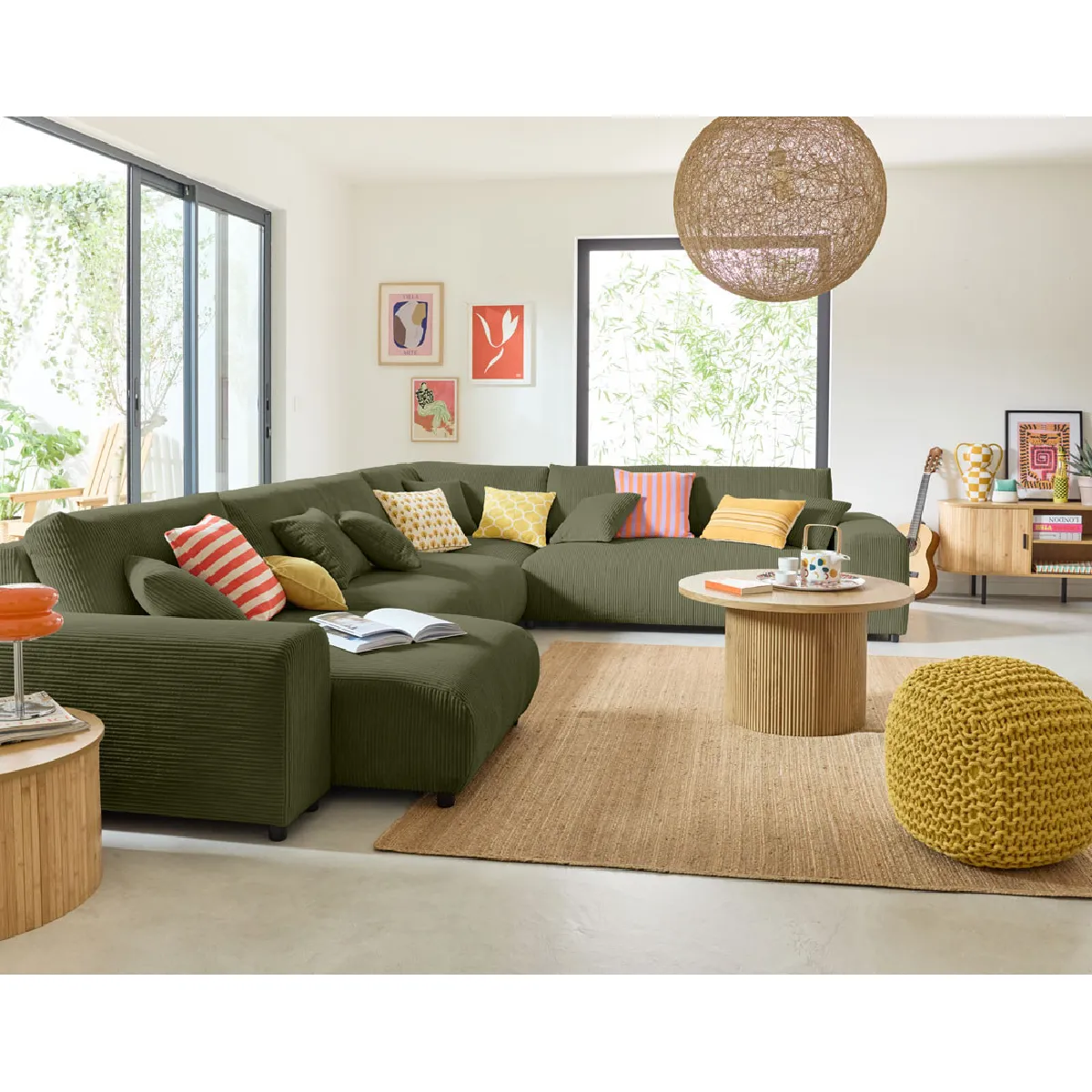 Lisa design canapé modulable Garance - Vert Lisa design canapé modulable Garance - Vert