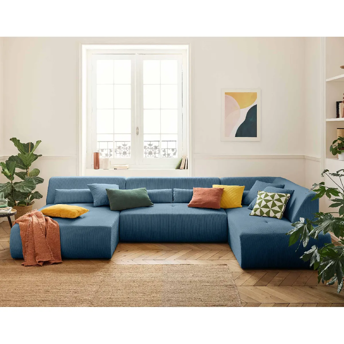 Lisa Design Onyx/Bleu Canapé Modulable