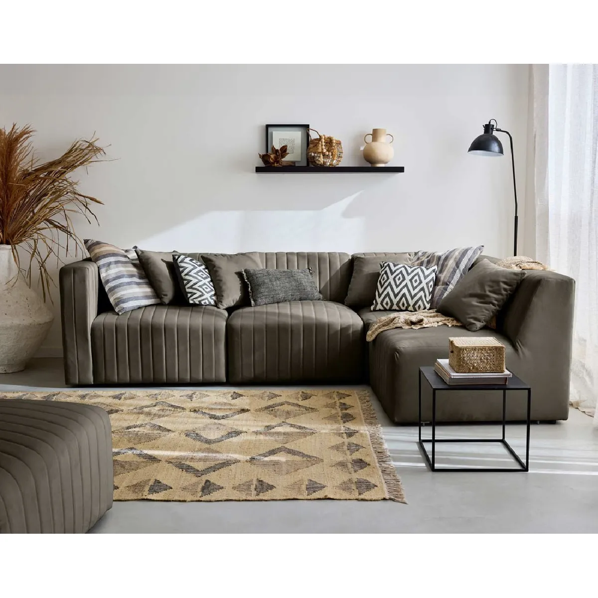 Lisa design canapé d'angle modulable - Gris Lisa design canapé d'angle modulable - Gris
