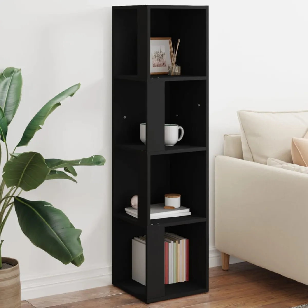 vidaXL Armoire d'angle Noir