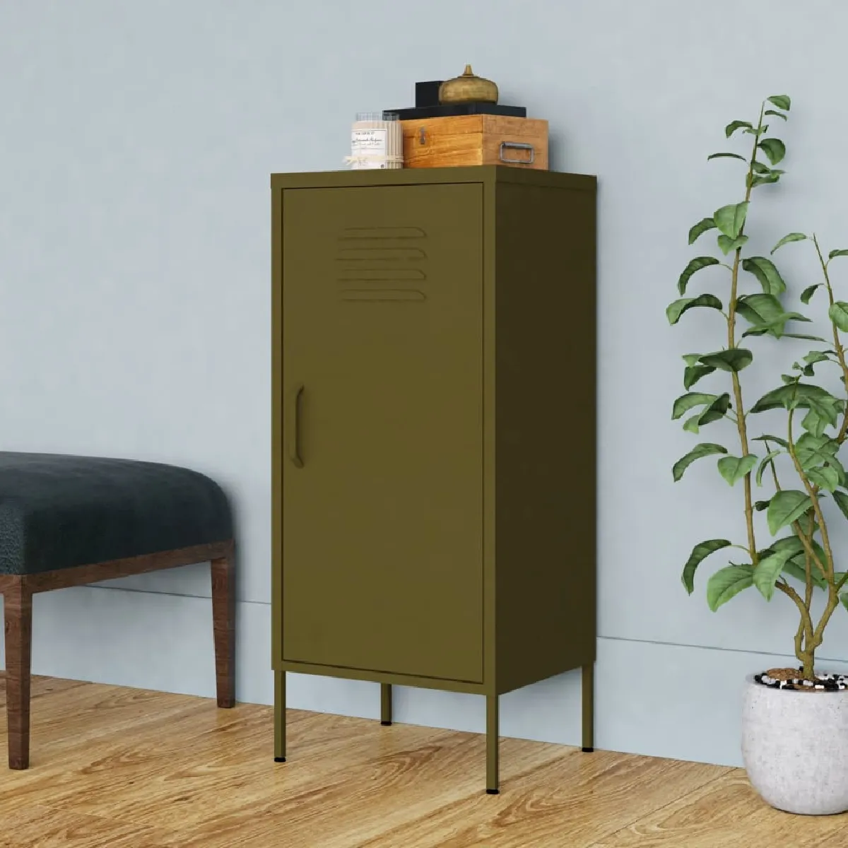 vidaXL Armoire de Rangement Vert Olive Acier
