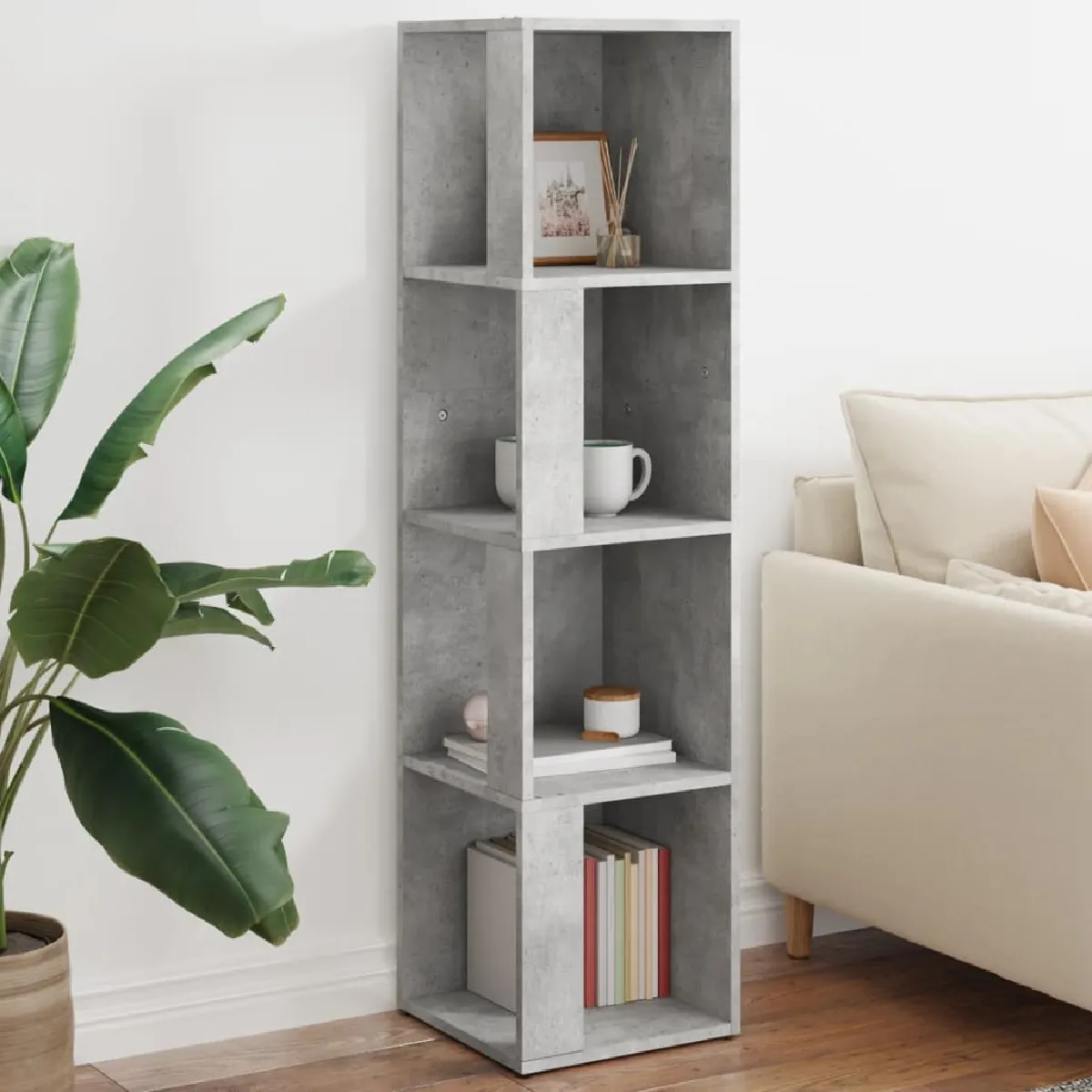 vidaXL Armoire d'angle - Gris béton