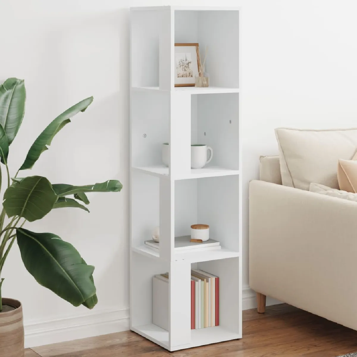 vidaXL Armoire d'angle Blanc 33x33x132 cm