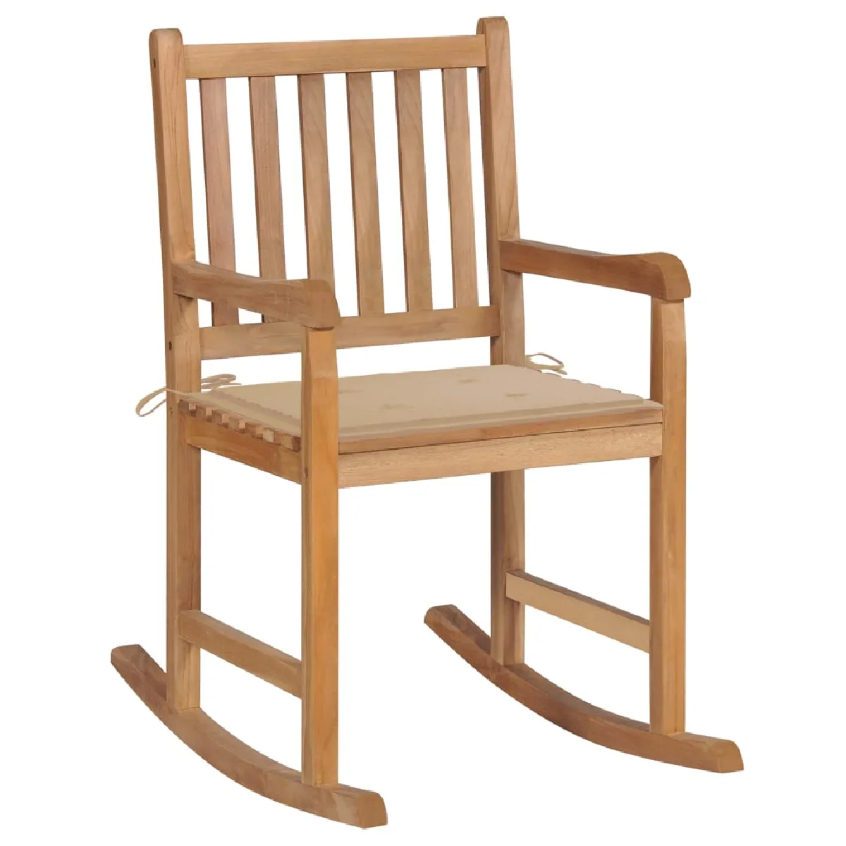 Vidaxl Chaise à bascule avec coussin Bois de teck - vue 2
