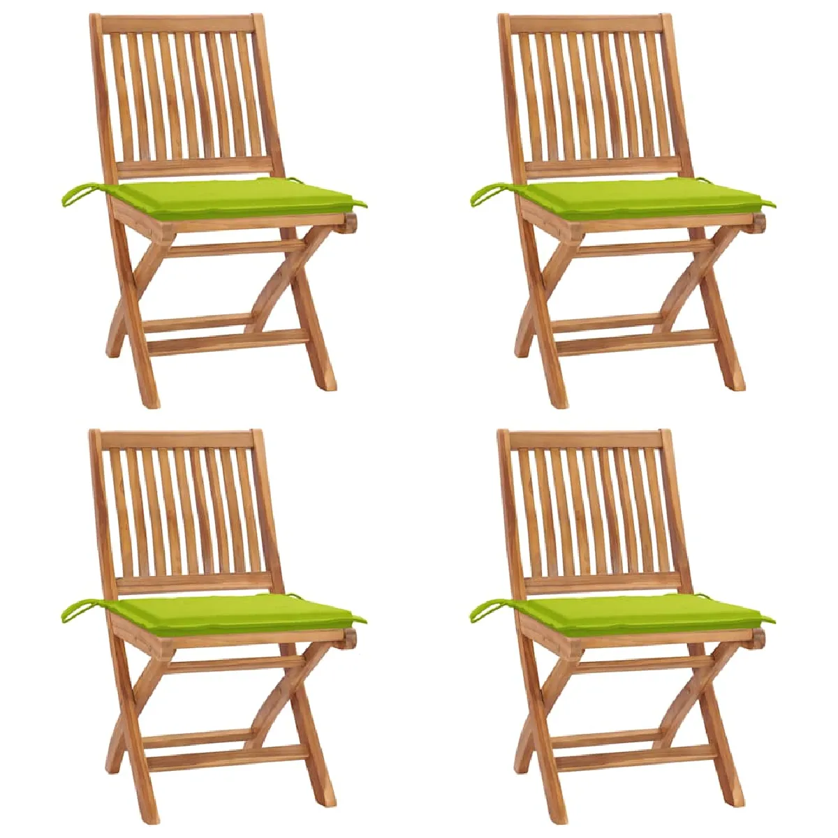 vidaXL Chaises pliables Teck solide