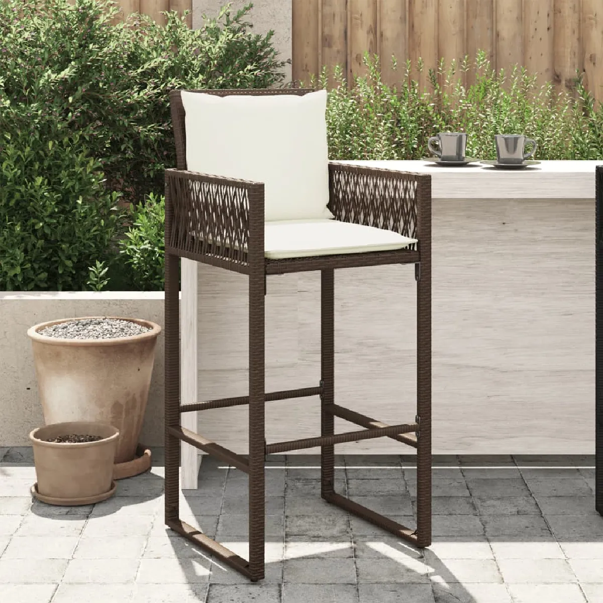vidaXL Tabourets de bar de jardin Lot de 2 - vue 6