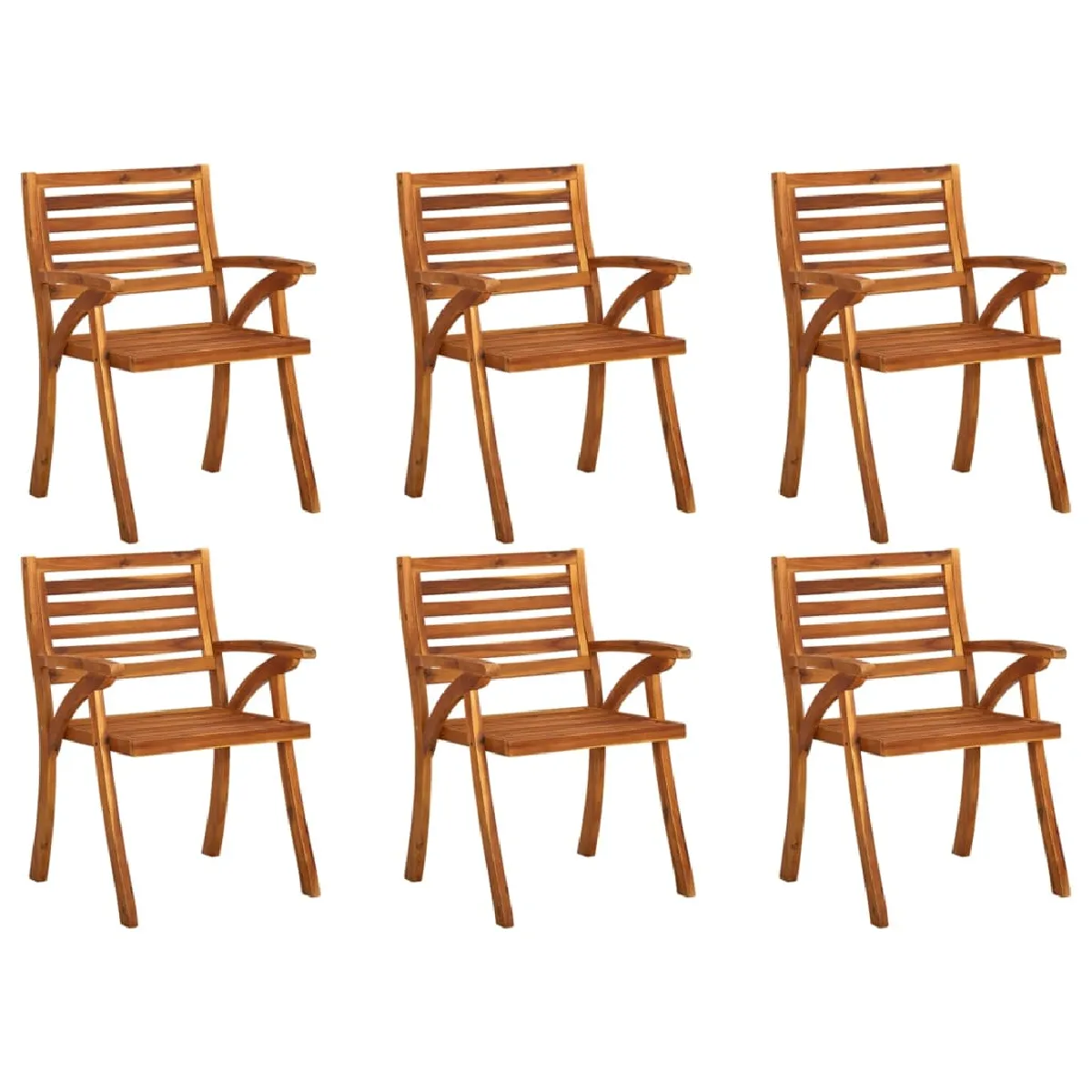 vidaXL Chaises de jardin lot de 6 Acacia