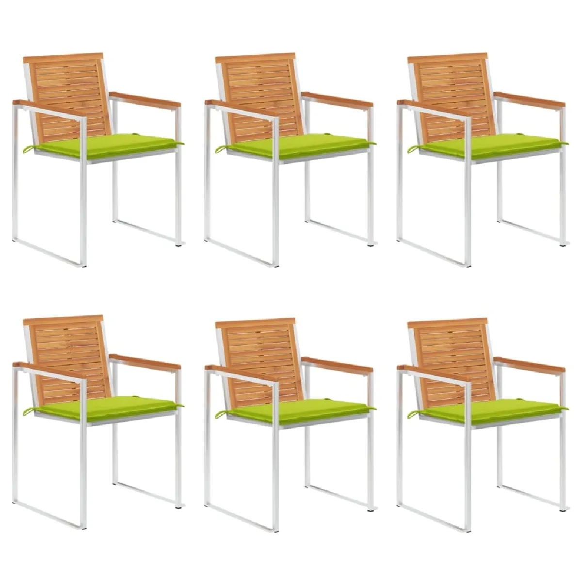 vidaXL 6 Chaises de jardin avec coussins