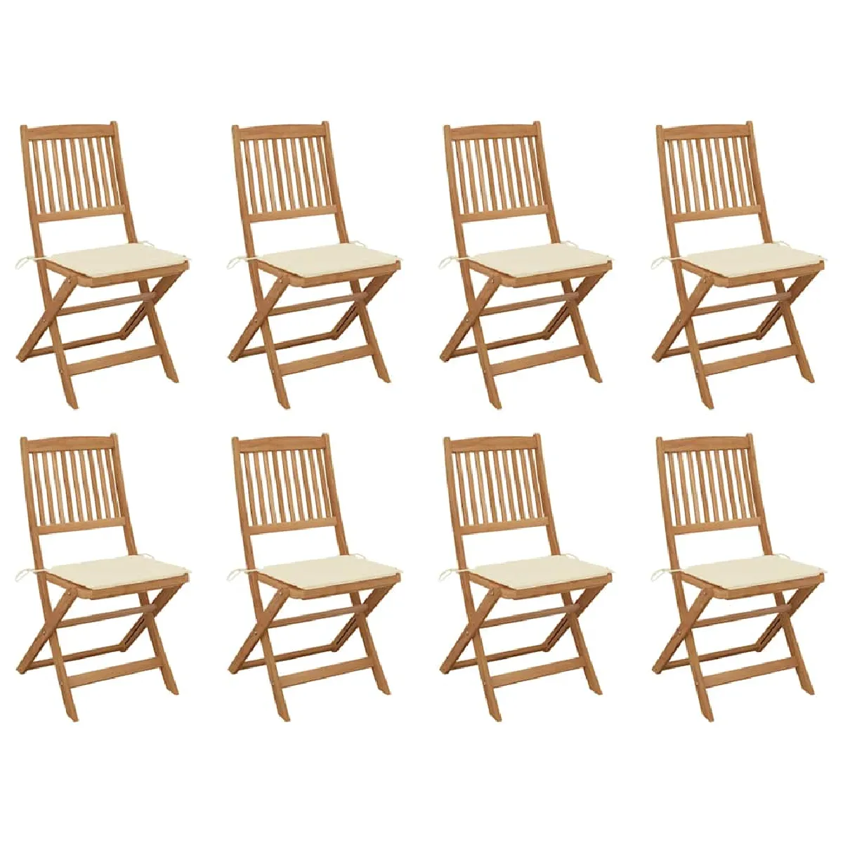 vidaXL 4x Bois dAcacia Solide Chaises Pliables dExtérieur Fauteuils de Salle à Manger de Jardin Chaises de Patio Meubles 313602 - vue 5