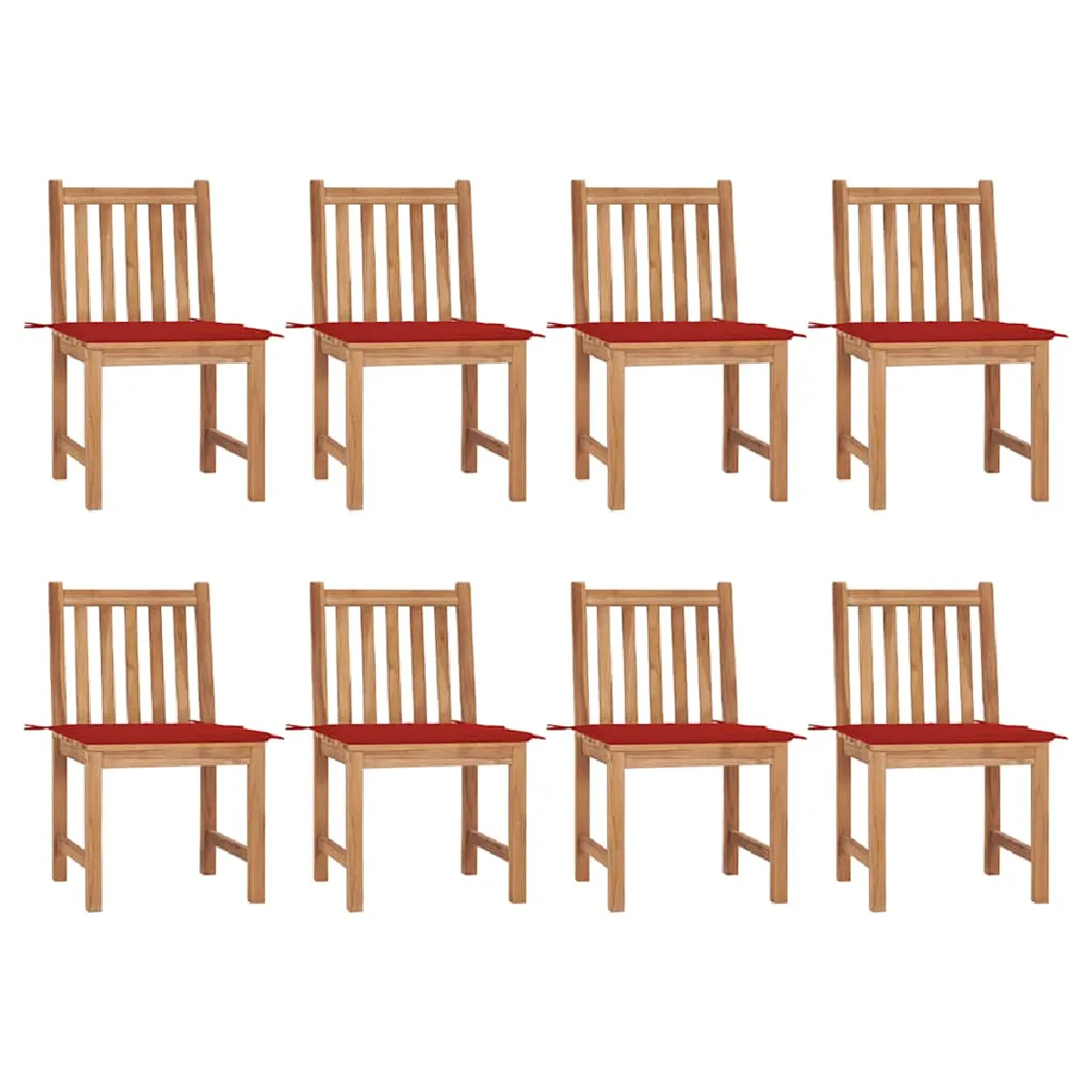 vidaXL Chaises de jardin avec coussins - Bois de teck massif