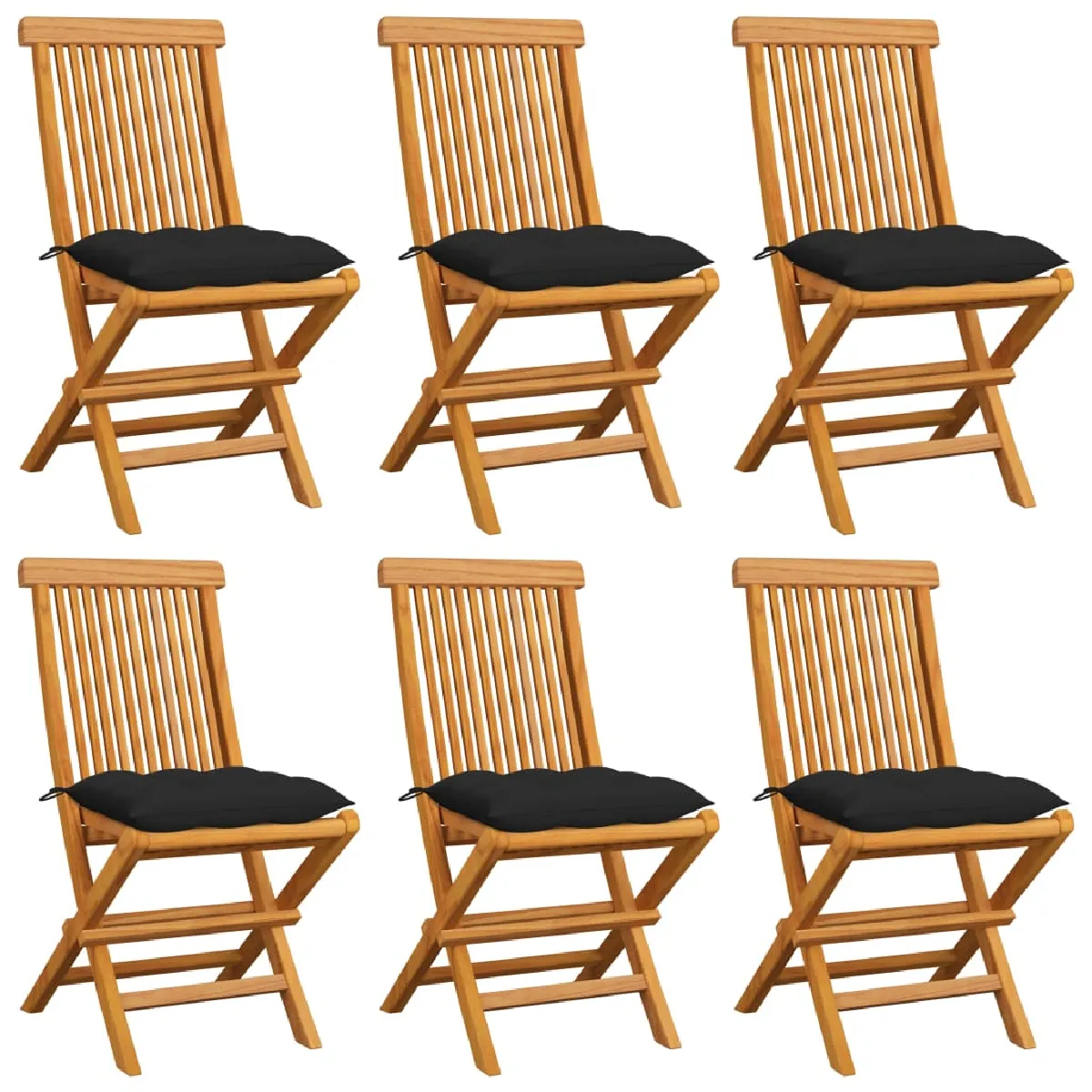 vidaXL Chaises pliables avec coussins Lot de 6 - vue 3