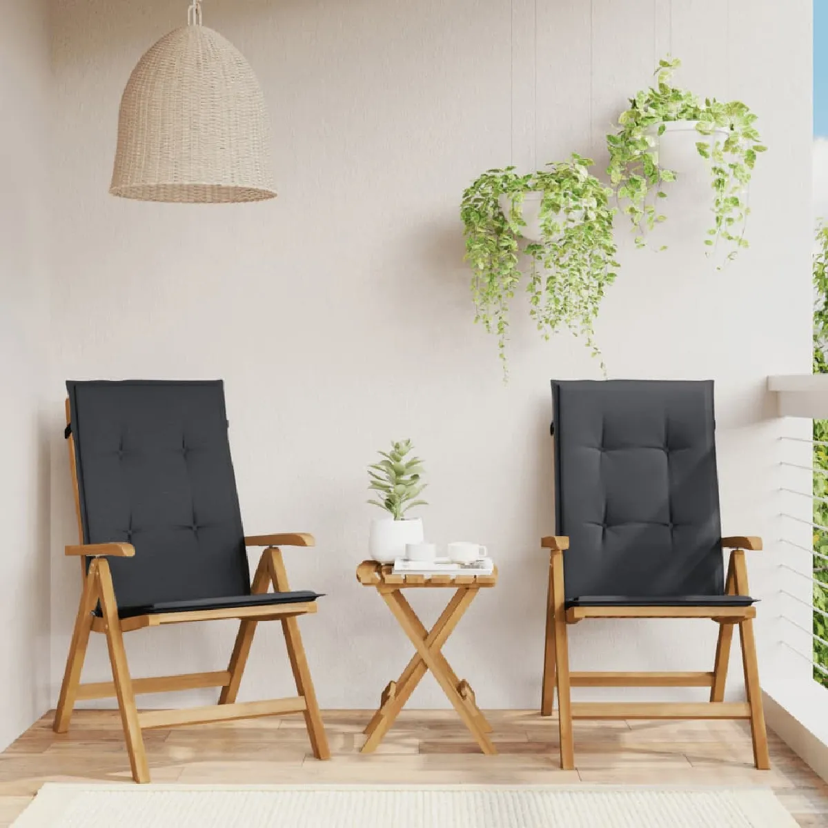 vidaXL Chaises de Jardin Inclinables Teck - vue 2