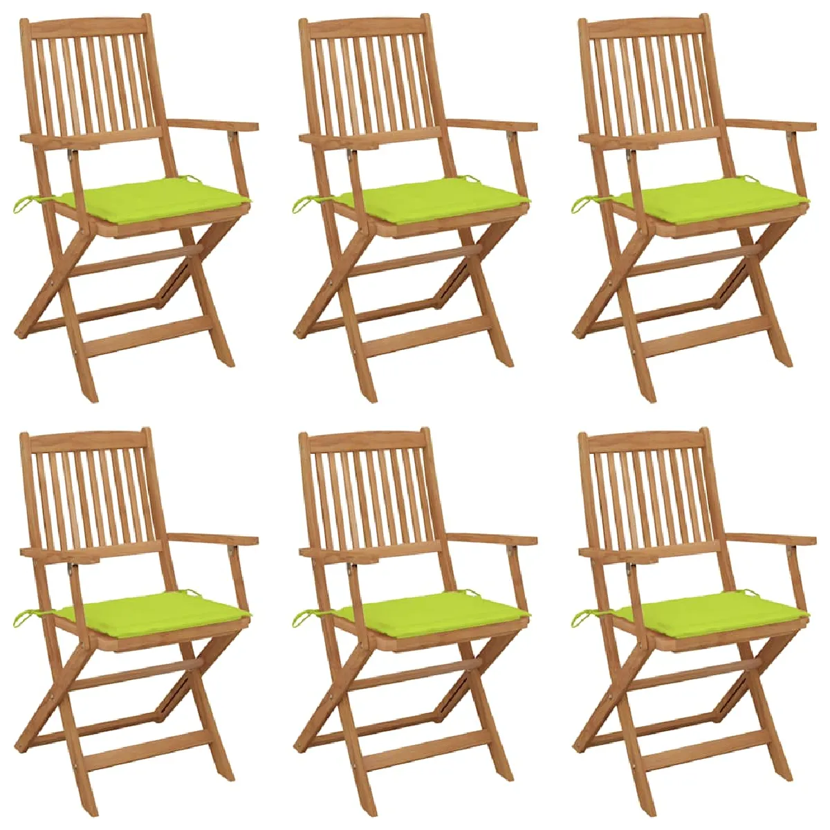VidaXL Lot de 6 Chaises pliables Acacia