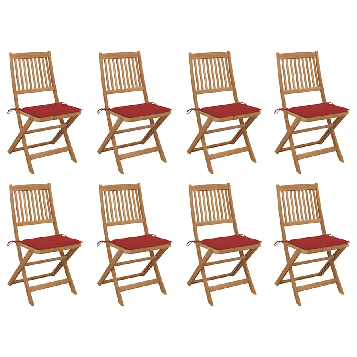 vidaXL 4x Bois dAcacia Solide Chaises Pliables dExtérieur Fauteuils de Salle à Manger de Jardin Chaises de Patio Meubles 313602 - vue 3