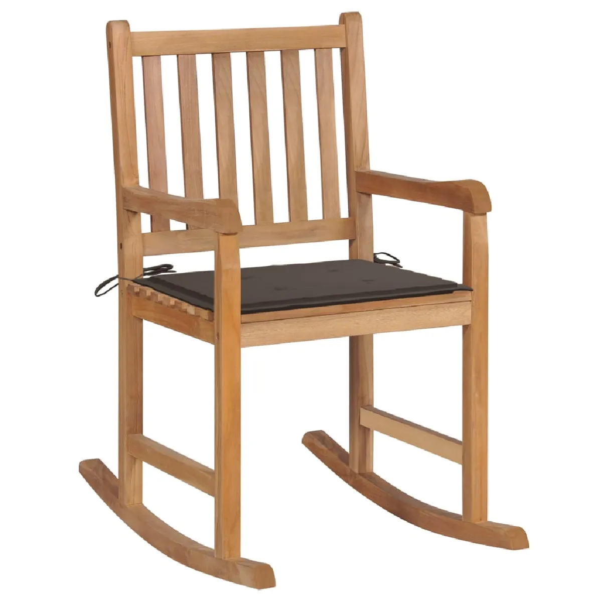 Vidaxl Chaise à bascule avec coussin Bois de teck