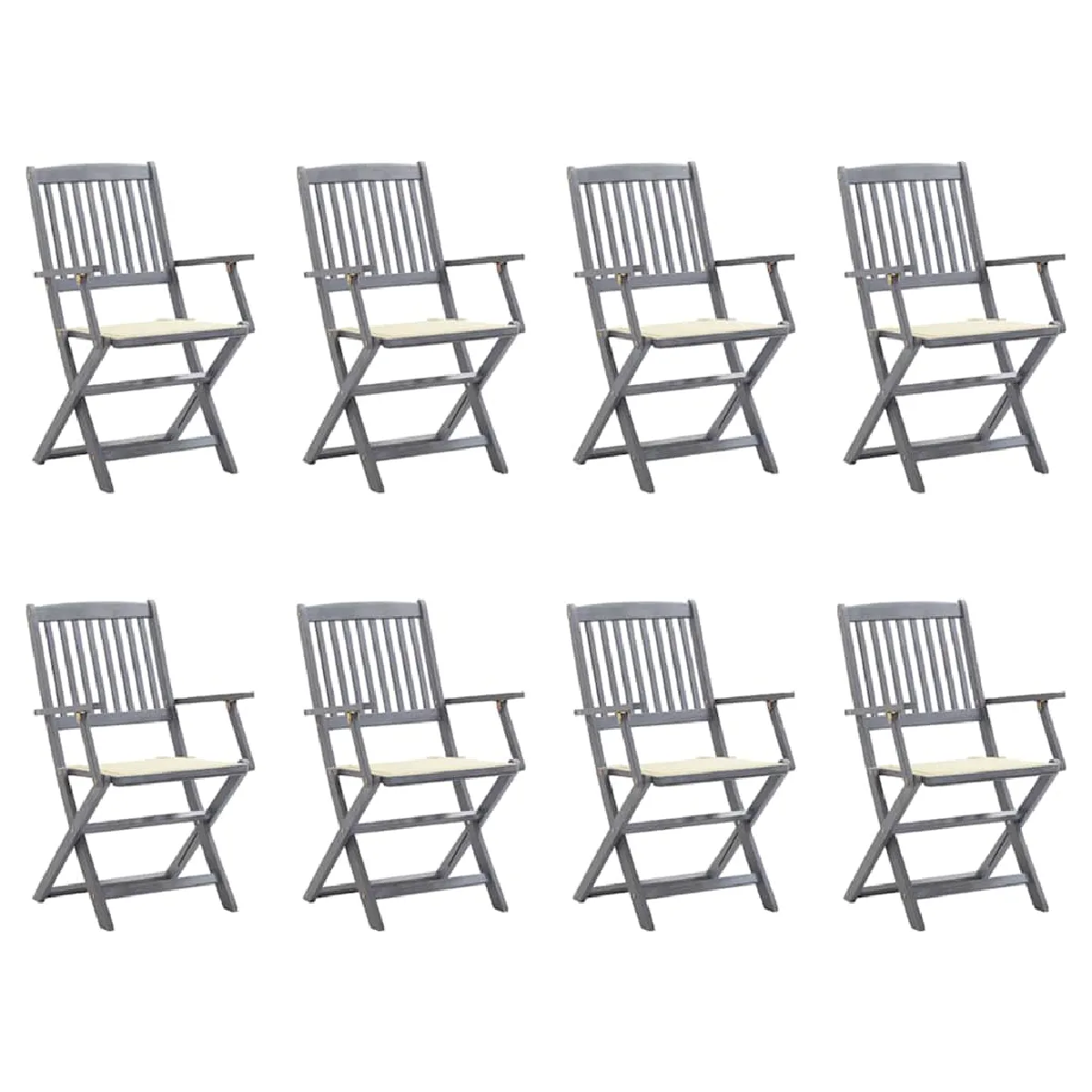 vidaXL Chaises pliables extérieur lot de 2 - vue 2