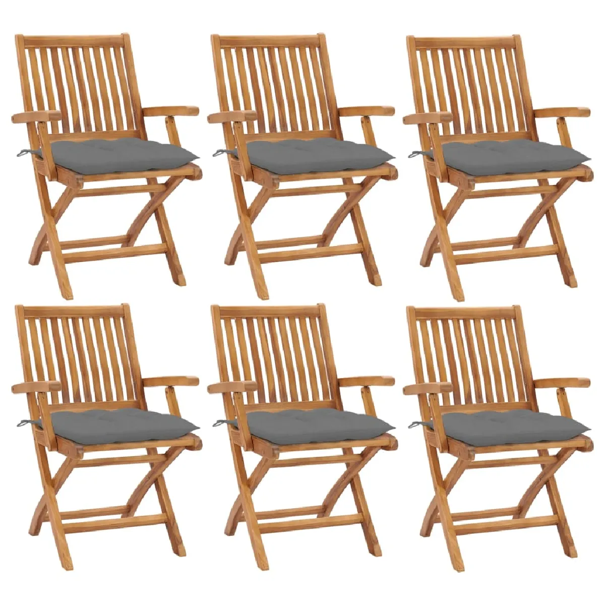 vidaXL Chaises pliables de jardin 6 pcs Teck