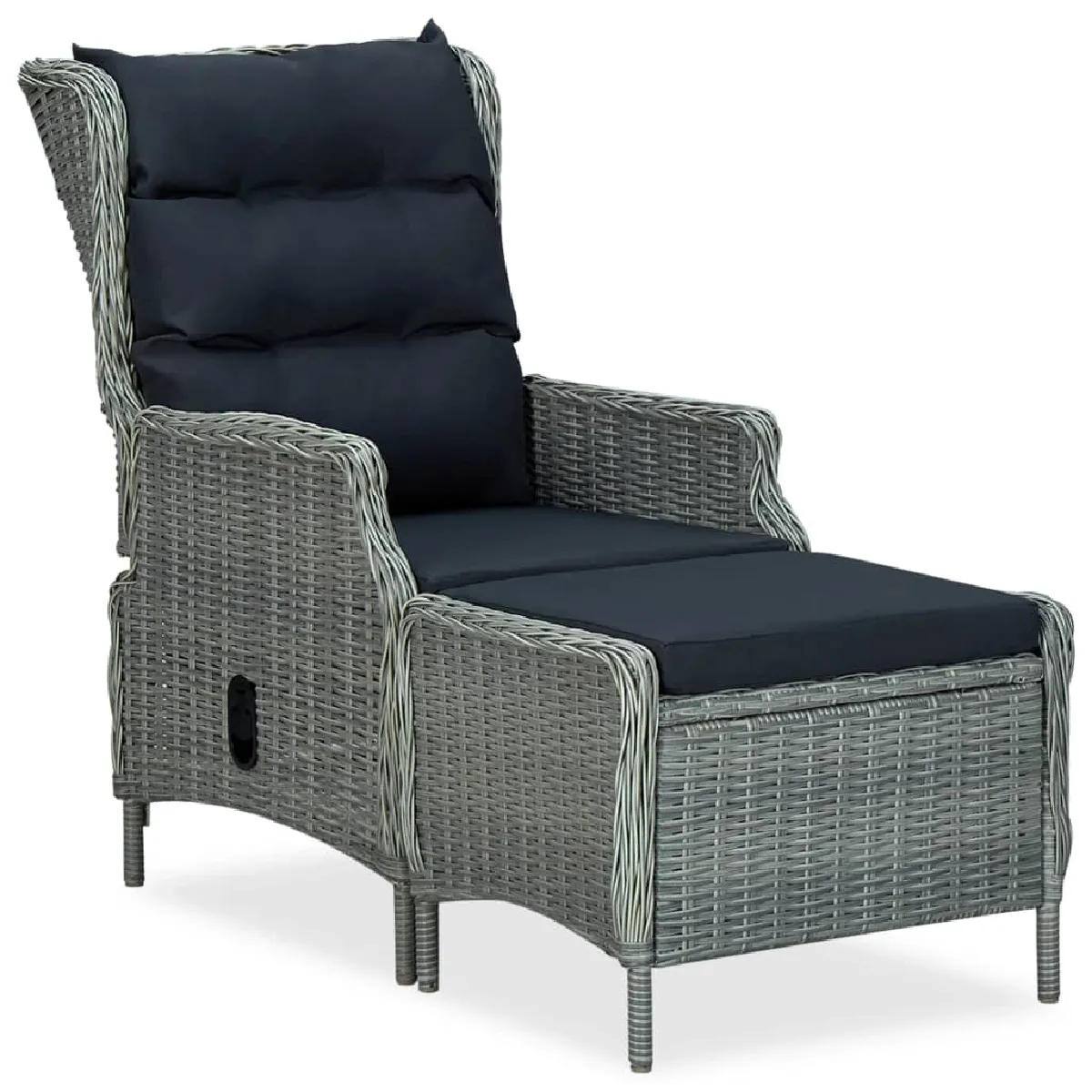 vidaXL Chaise jardin inclinable repose-pied résine