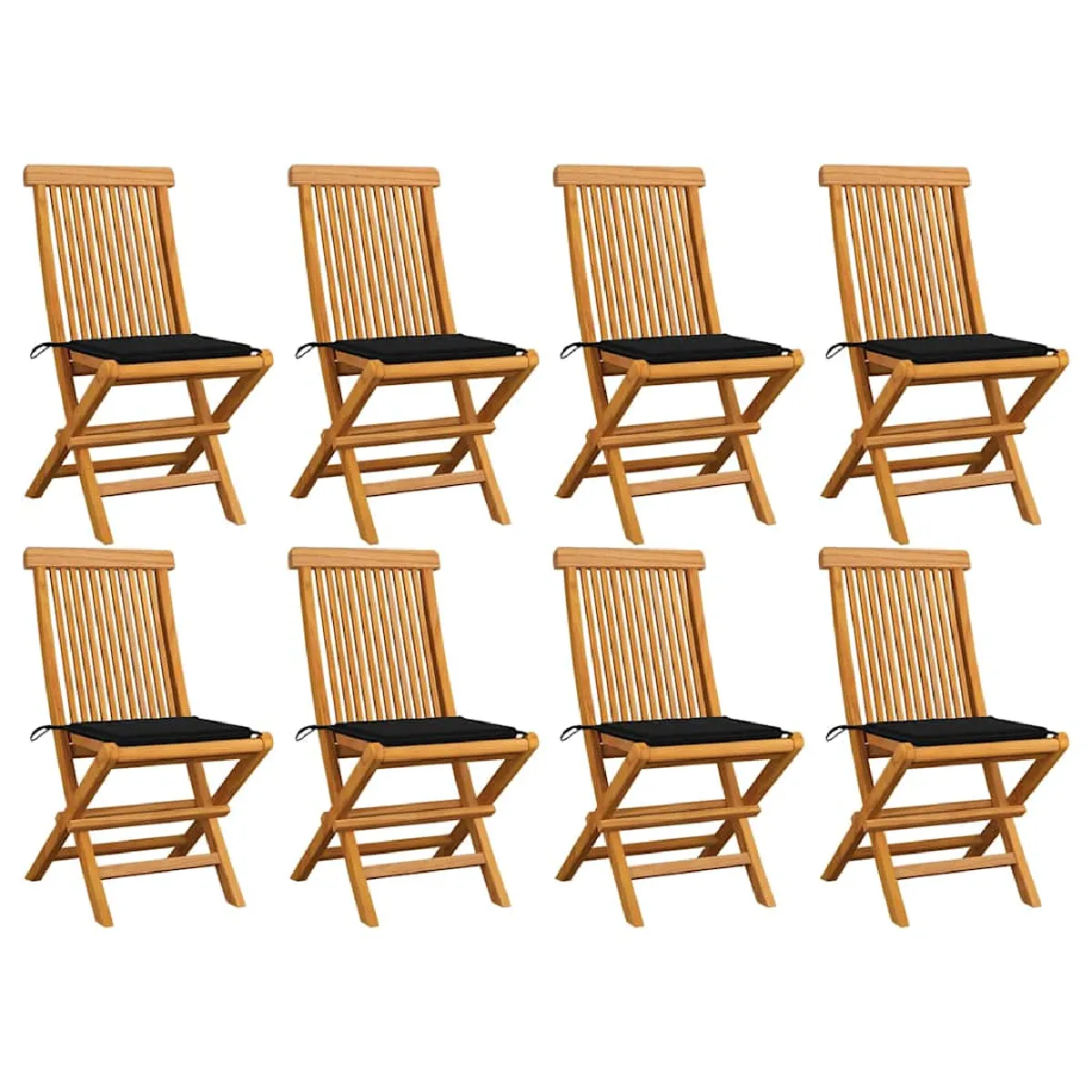 vidaXL Chaises pliables jardin 8 pcs Teck massif