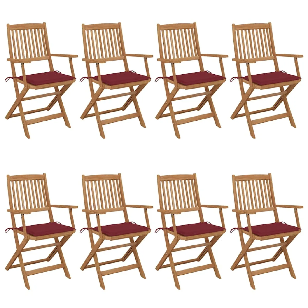 VidaXL Chaises pliables de jardin Bois d'acacia