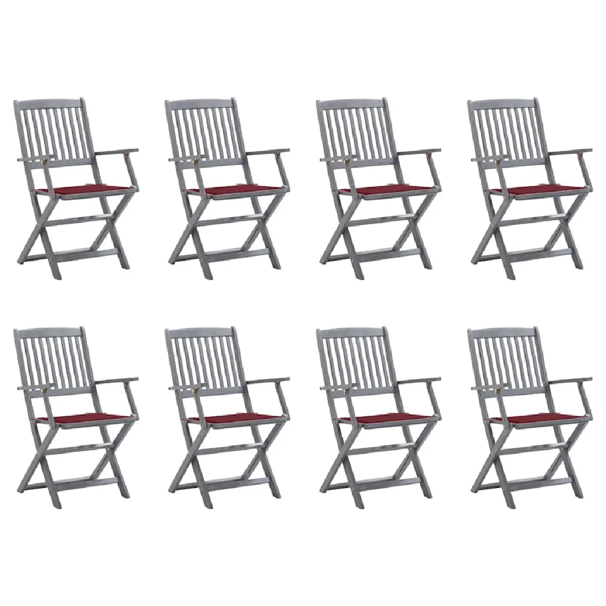 Chaises pliables dextérieur VIDAXL Bois dacacia Ensemble de 4 - vue 6