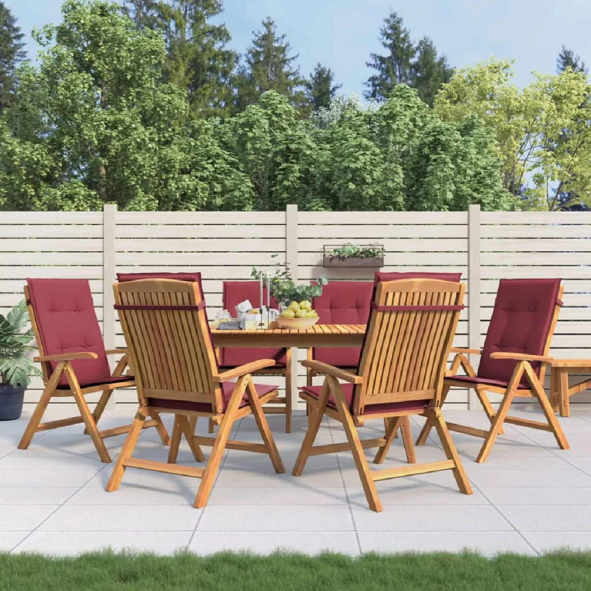 vidaXL Chaises inclinables bois teck
