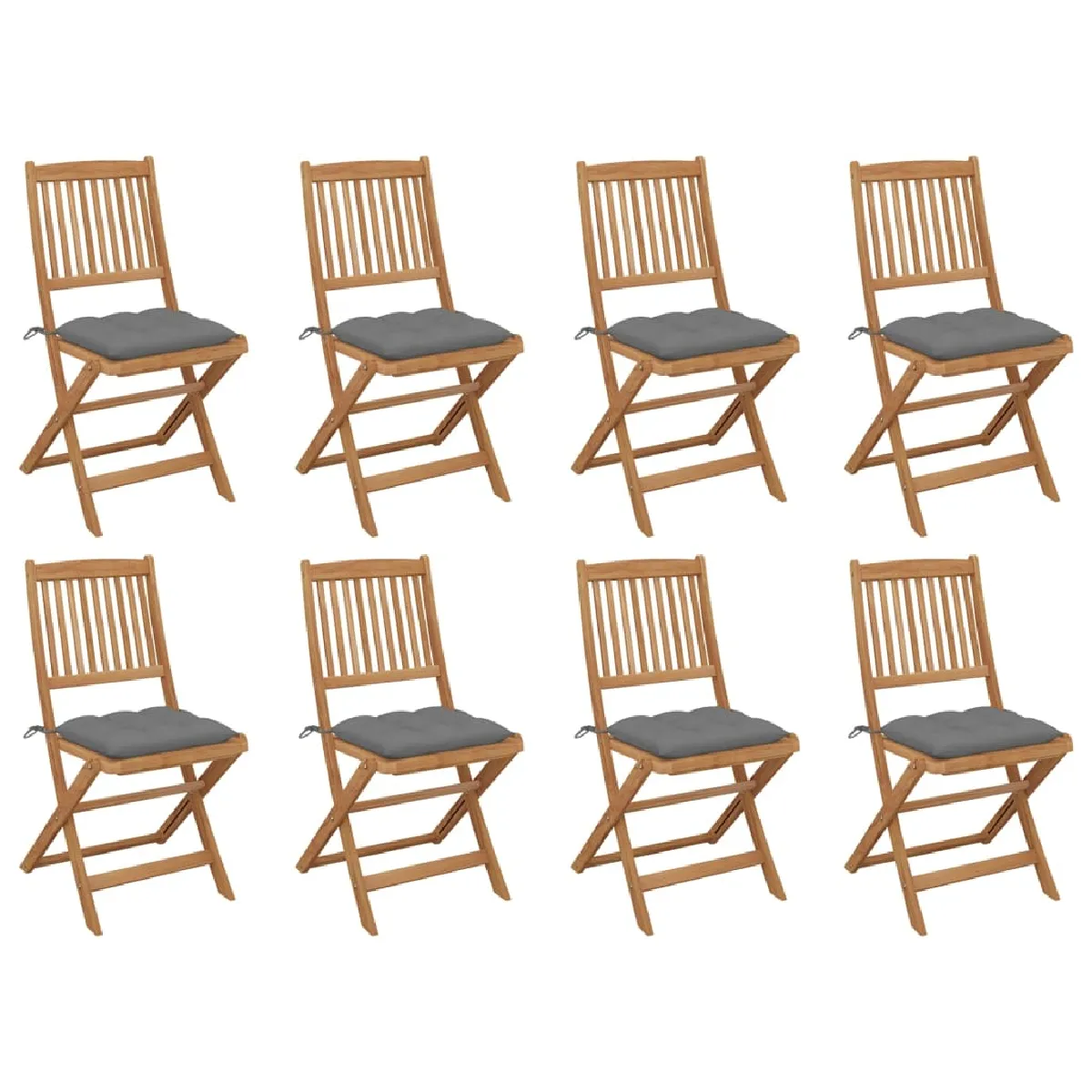 VIDAXL Chaises pliables avec coussins Bois d'acacia - vue 4